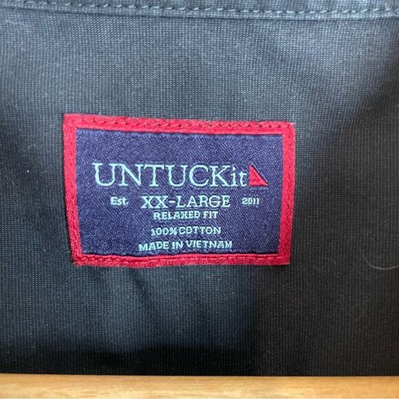 Untuckit Black Short Sleeve Button Front Top XXL - Picture 3 of 9